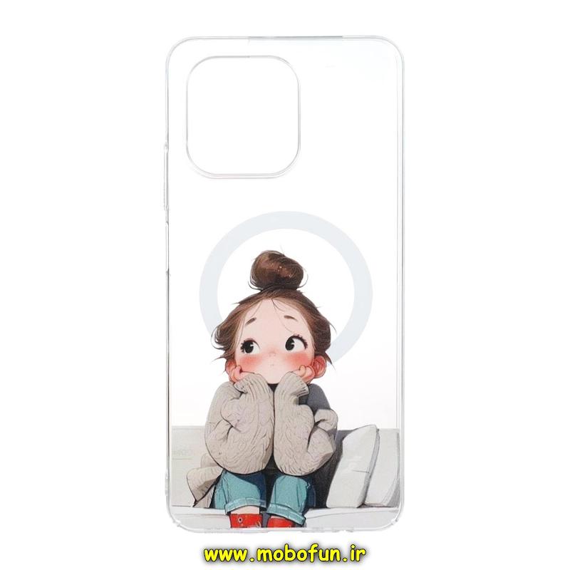 قاب گوشی Realme C51 / Realme C53 / Realme Note 50 ریلمی طلقی سخت Hard شیشه ای شفاف ضد تغییر رنگ طرح مگ سیف فانتزی دخترونه کیوت کد 1-15-102443