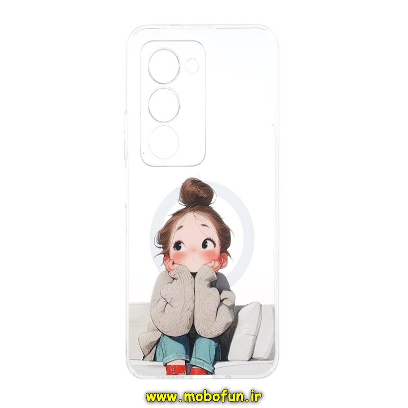 قاب گوشی Redmi 15 4G شیائومی (حتما به فورجی و فایوجی بودن گوشی دقت کنید) طلقی سخت Hard شیشه ای شفاف ضد تغییر رنگ طرح مگ سیف فانتزی دخترونه کیوت کد 1-15-102451