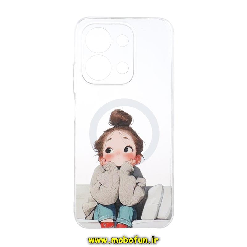 قاب گوشی Redmi 15C / Poco C85 شیائومی طلقی سخت Hard شیشه ای شفاف ضد تغییر رنگ طرح مگ سیف فانتزی دخترونه کیوت کد 1-15-102455