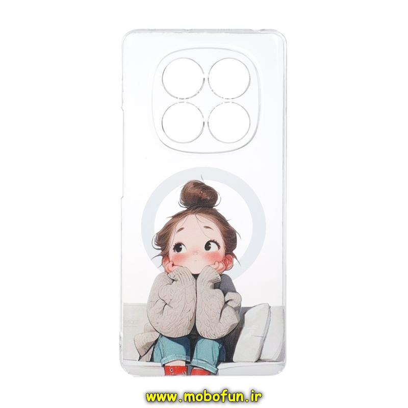 قاب گوشی Redmi Note 14 Pro 4G شیائومی طلقی سخت Hard شیشه ای شفاف ضد تغییر رنگ طرح مگ سیف فانتزی دخترونه کیوت کد 1-15-102475