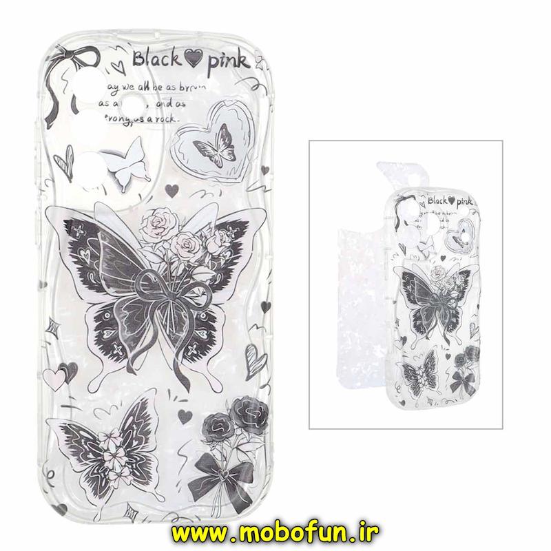 قاب گوشی Galaxy A36 / A56 سامسونگ ماربل لاکچری بالشتی ژله ای محافظ لنزدار طرح پروانه کیوت کد 93780