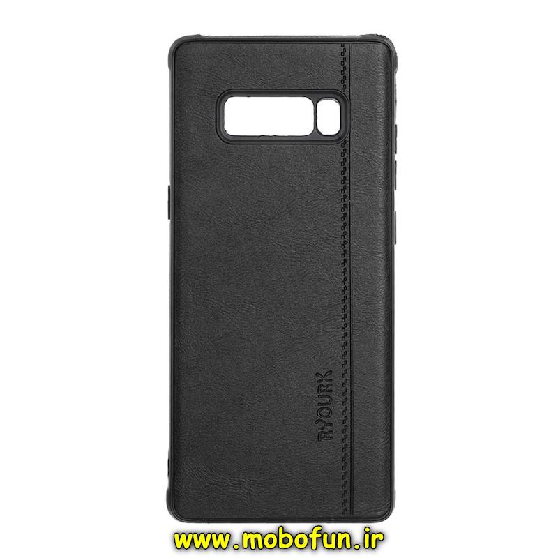 قاب گوشی Galaxy Note 8 سامسونگ طرح ژله ای چرمی ساده Ryourk محافظ لنزدار مشکی کد 93896