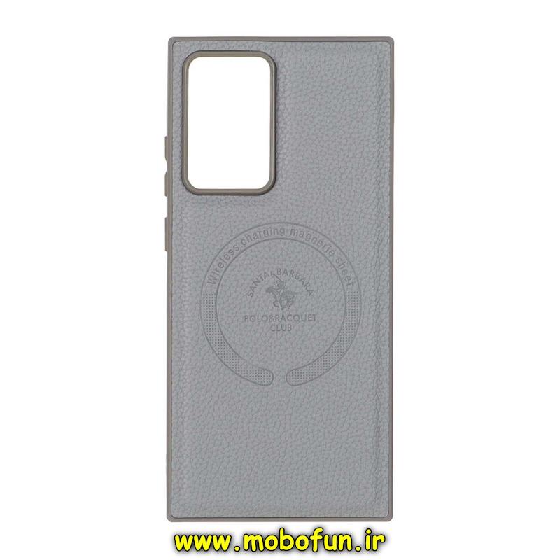 قاب گوشی Galaxy Note 20 Ultra سامسونگ اورجینال POLO پولو NEW CASE چرمی درجه یک HARD طرح مگ سیف طوسی کد 93906