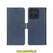 کیف گوشی Honor X6B آنر مگنتی طرح چرم کتابی محافظ لنزدار سرمه ای کد 93945
