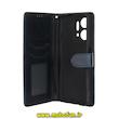کیف گوشی Honor X7A آنر مگنتی طرح چرم کتابی محافظ لنزدار بنددار سرمه ای کد 93952