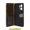 کیف گوشی Honor X7A آنر مگنتی طرح چرم کتابی محافظ لنزدار بنددار سبز زیتونی کد 93953