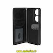 کیف گوشی Honor X7B آنر مگنتی طرح چرم کتابی محافظ لنزدار بنددار مشکی کد 93955