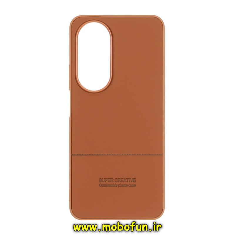 قاب گوشی Honor X7B آنر اورجینال SUPER CREATIVE چرمی طرح دوخت HARD قهوه ای کد 93964