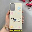 قاب گوشی Galaxy A14 سامسونگ لدرکیس Leather Case عروسکی سیلیکونی برجسته طرح سگ کیوت کرم کد 103131