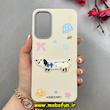 قاب گوشی Galaxy A15 سامسونگ لدرکیس Leather Case عروسکی سیلیکونی برجسته طرح سگ کیوت کرم کد 103132