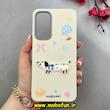 قاب گوشی Galaxy A16 سامسونگ لدرکیس Leather Case عروسکی سیلیکونی برجسته طرح سگ کیوت کرم کد 103136