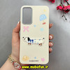 قاب گوشی Galaxy A34 سامسونگ لدرکیس Leather Case عروسکی سیلیکونی برجسته طرح سگ کیوت کرم کد 103148
