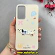 قاب گوشی Galaxy A34 سامسونگ لدرکیس Leather Case عروسکی سیلیکونی برجسته طرح سگ کیوت کرم کد 103148
