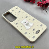 قاب گوشی Galaxy A35 سامسونگ لدرکیس Leather Case عروسکی سیلیکونی برجسته طرح سگ پشمالو کیوت کرم کد 103150