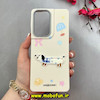 قاب گوشی Galaxy S21 Ultra سامسونگ لدرکیس Leather Case عروسکی سیلیکونی برجسته طرح سگ کیوت کرم کد 103165