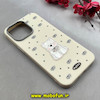 قاب گوشی iPhone 15 Pro Max آیفون لدرکیس Leather Case عروسکی سیلیکونی برجسته طرح سگ پشمالو کیوت کرم کد 103176