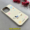 قاب گوشی iPhone 15 Pro Max آیفون لدرکیس Leather Case عروسکی سیلیکونی برجسته طرح سگ کیوت کرم کد 103177