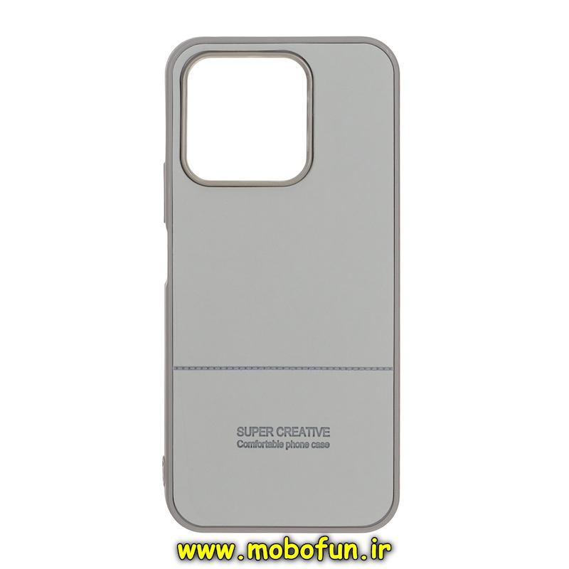 قاب گوشی Honor X8B آنر اورجینال SUPER CREATIVE چرمی طرح دوخت HARD طوسی کد 93989