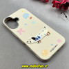 قاب گوشی iPhone 16 آیفون لدرکیس Leather Case عروسکی سیلیکونی برجسته طرح سگ کیوت کرم کد 103183