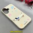 قاب گوشی iPhone 16 آیفون لدرکیس Leather Case عروسکی سیلیکونی برجسته طرح سگ کیوت کرم کد 103183