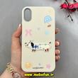 قاب گوشی iPhone XR آیفون لدرکیس Leather Case عروسکی سیلیکونی برجسته طرح سگ کیوت کرم کد 103185