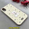 قاب گوشی iPhone XR آیفون لدرکیس Leather Case عروسکی سیلیکونی برجسته طرح سگ پشمالو کیوت کرم کد 103186