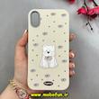 قاب گوشی iPhone XR آیفون لدرکیس Leather Case عروسکی سیلیکونی برجسته طرح سگ پشمالو کیوت کرم کد 103186