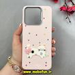 قاب گوشی Redmi 12C / Poco C55 / Redmi 11A شیائومی لدرکیس Leather Case عروسکی سیلیکونی برجسته طرح گربه کیوت صورتی کد 103188
