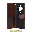 کیف گوشی Honor X9A آنر مگنتی طرح چرم کتابی محافظ لنزدار بنددار قهوه ای کد 94004