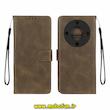 کیف گوشی Honor X9A آنر مگنتی طرح چرم کتابی محافظ لنزدار بنددار سبز زیتونی کد 94005