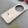قاب گوشی Redmi 14C / Poco C75 / Redmi A4 شیائومی لدرکیس Leather Case عروسکی سیلیکونی برجسته طرح گربه کیوت صورتی کد 103193