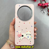 قاب گوشی Redmi 14C / Poco C75 / Redmi A4 شیائومی لدرکیس Leather Case عروسکی سیلیکونی برجسته طرح گربه کیوت صورتی کد 103193