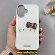 قاب گوشی iPhone 16 آیفون لاکچری اورجینال فانتزی رزینی برجسته طرح کیتی Kitty کیوت کد 103067
