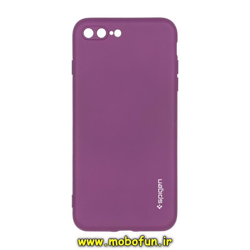قاب گوشی iPhone 7 Plus / iPhone 8 Plus آیفون سیلیکونی ژله ای PC برند SPIGEN اسپیگن بنفش کد 94040
