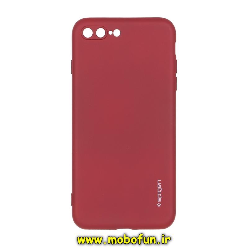 قاب گوشی iPhone 7 Plus / iPhone 8 Plus آیفون سیلیکونی ژله ای PC برند SPIGEN اسپیگن زرشکی کد 94042