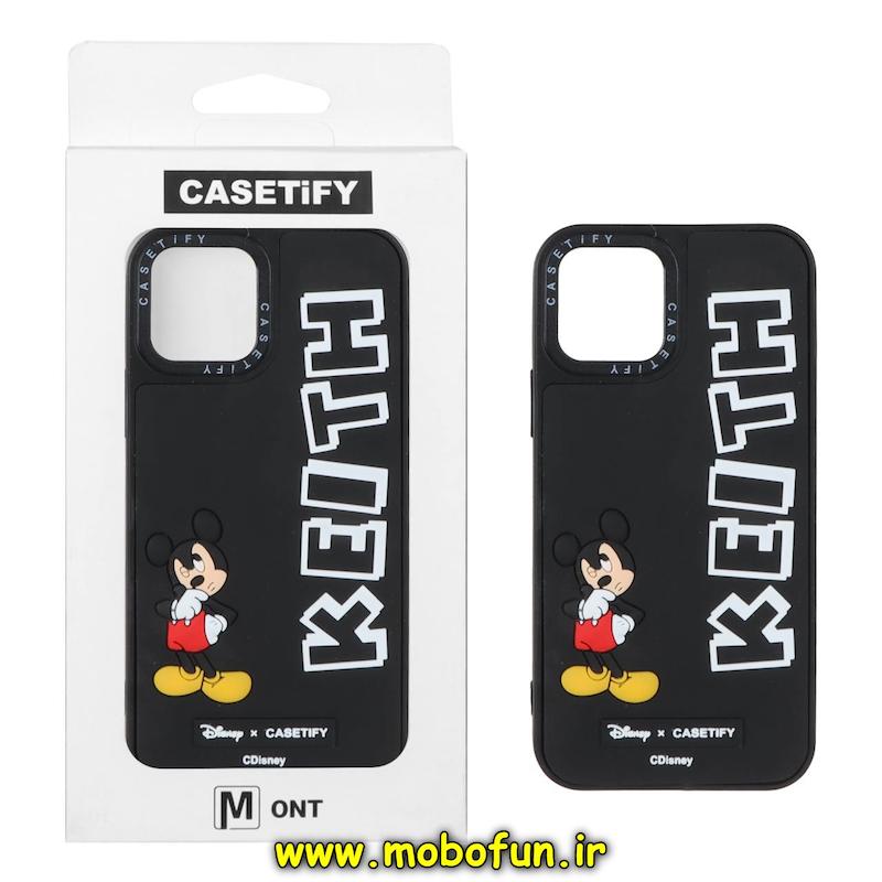 قاب گوشی iPhone 12 / 12 Pro آیفون سیلیکونی فانتزی سخت Hard سه بعدی برجسته Casetify طرح میکی موس کد 94056