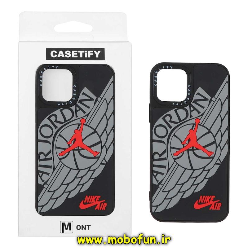 قاب گوشی iPhone 12 / 12 Pro آیفون سیلیکونی فانتزی سخت Hard سه بعدی برجسته Casetify طرح جردن کد 94057