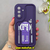 قاب گوشی Galaxy A36 سامسونگ سیلیکونی Solid منحنی جدید چاپی استندشو محافظ لنزدار طرح Head Of Kick بنفش کد 103378