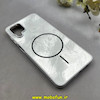 قاب گوشی Galaxy A12 / M12 سامسونگ سخت Hard لیزری IMD لاکچری طرح مگ سیف مرمری نقره ای کد 104036