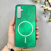 قاب گوشی Galaxy A55 سامسونگ سخت Hard لیزری IMD لاکچری طرح مگ سیف مرمری سبز کد 104104