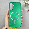 قاب گوشی Galaxy A56 سامسونگ سخت Hard لیزری IMD لاکچری طرح مگ سیف مرمری سبز کد 104109