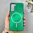 قاب گوشی Galaxy S21 FE سامسونگ سخت Hard لیزری IMD لاکچری طرح مگ سیف مرمری سبز کد 104128