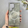 قاب گوشی Galaxy S24 Ultra سامسونگ سخت Hard لیزری IMD لاکچری طرح مگ سیف مرمری مشکی کد 104139