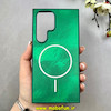 قاب گوشی Galaxy S24 Ultra سامسونگ سخت Hard لیزری IMD لاکچری طرح مگ سیف مرمری سبز کد 104140