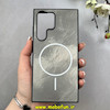 قاب گوشی Galaxy S23 Ultra سامسونگ سخت Hard لیزری IMD لاکچری طرح مگ سیف مرمری مشکی کد 104147