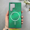 قاب گوشی Galaxy S23 Ultra سامسونگ سخت Hard لیزری IMD لاکچری طرح مگ سیف مرمری سبز کد 104148