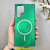 قاب گوشی Galaxy S22 Ultra سامسونگ سخت Hard لیزری IMD لاکچری طرح مگ سیف مرمری سبز کد 104151