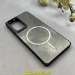 قاب گوشی Galaxy S21 Ultra سامسونگ سخت Hard لیزری IMD لاکچری طرح مگ سیف مرمری مشکی کد 104155