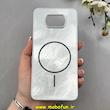 قاب گوشی Poco X3 NFC / Poco X3 Pro شیائومی سخت Hard لیزری IMD لاکچری طرح مگ سیف مرمری نقره ای کد 104162