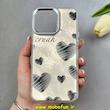 قاب گوشی iPhone 15 Pro Max آیفون لاکچری اورجینال فانتزی رزینی لنز کرومی طرح قلب کد 103976